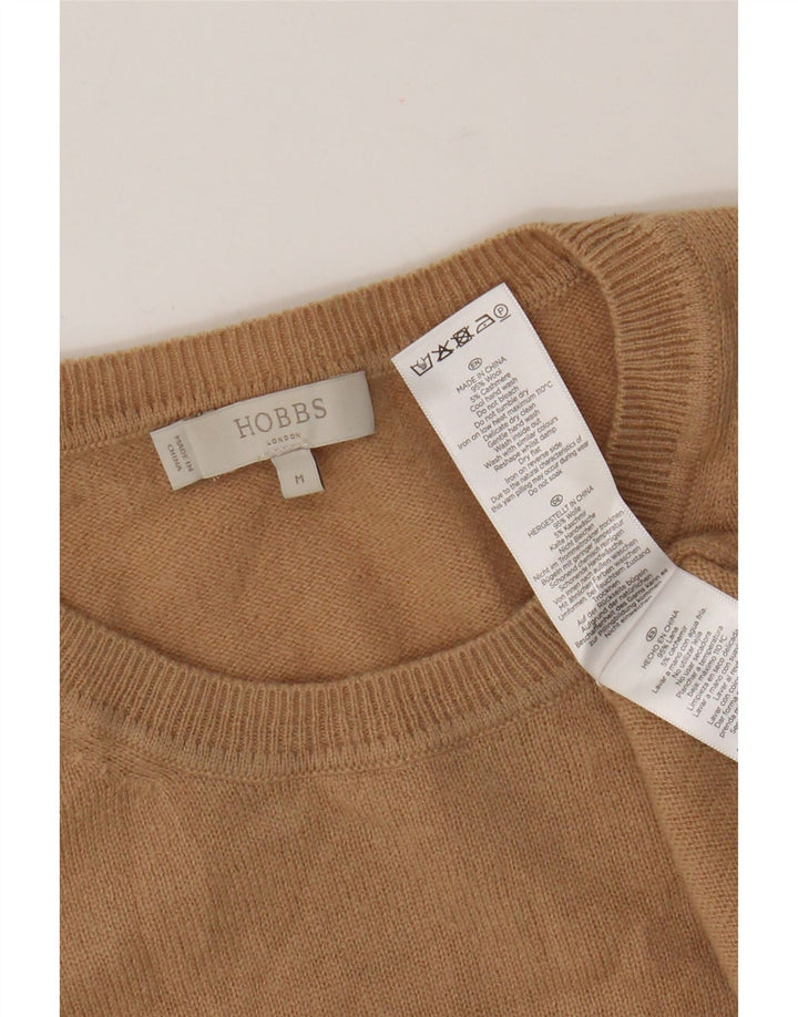 Hobbs Womens Crop Crew Neck Jumper Sweater UK 12 Medium Beige Wool