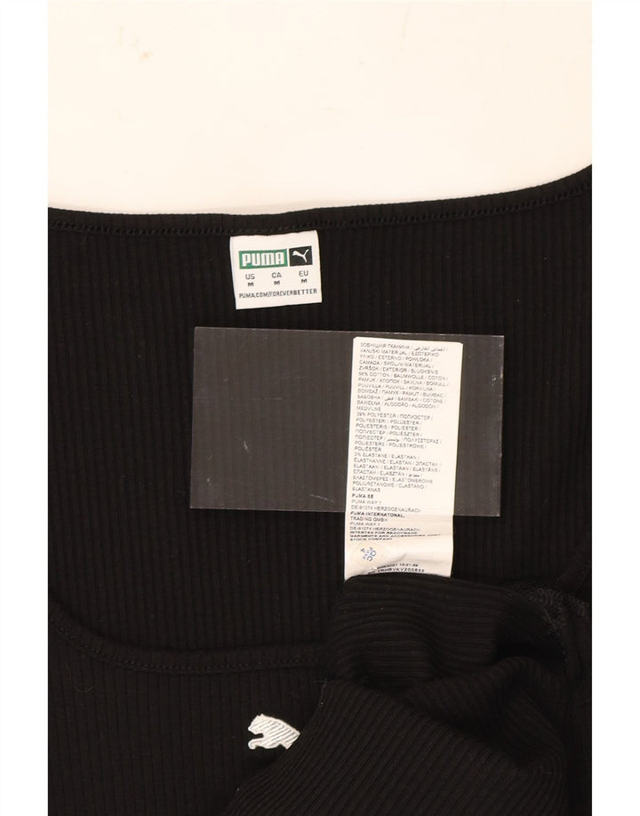 PUMA Womens Bodycon Dress UK 12 Medium Black Cotton Vintage Puma and Second-Hand Puma from Messina Hembry 