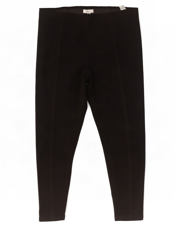 Marks & Spencer Womens Slim Cropped Trousers UK 20 2XL W36 L26 Black