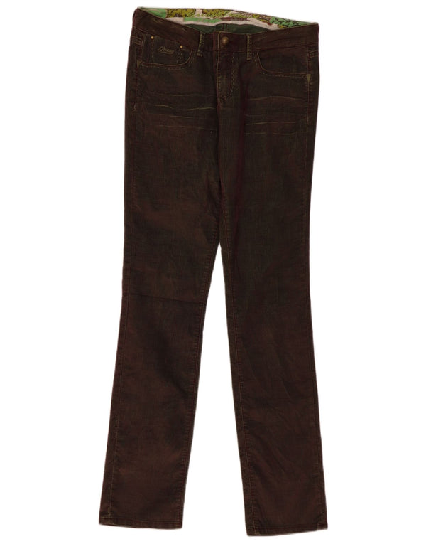 Guess Womens Slim Corduroy Trousers W34 L34 Brown