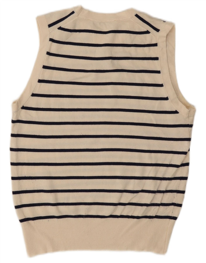 Zara Womens Vest Tank Top UK 16 Large Beige Striped