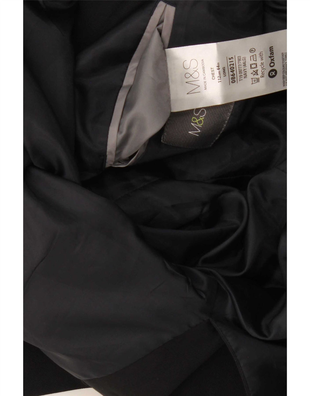 Marks & Spencer Mens Long 2 Button Blazer Jacket UK 44 XL Navy Blue