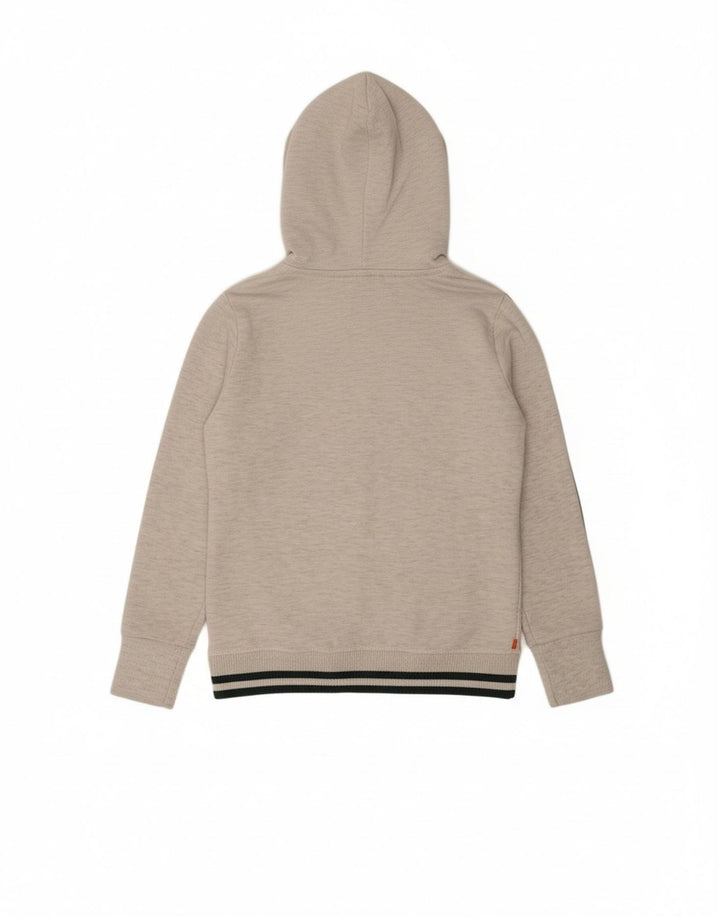 SUPERDRY Womens Graphic Zip Hoodie Sweater UK 12 Medium  Grey Flecked
