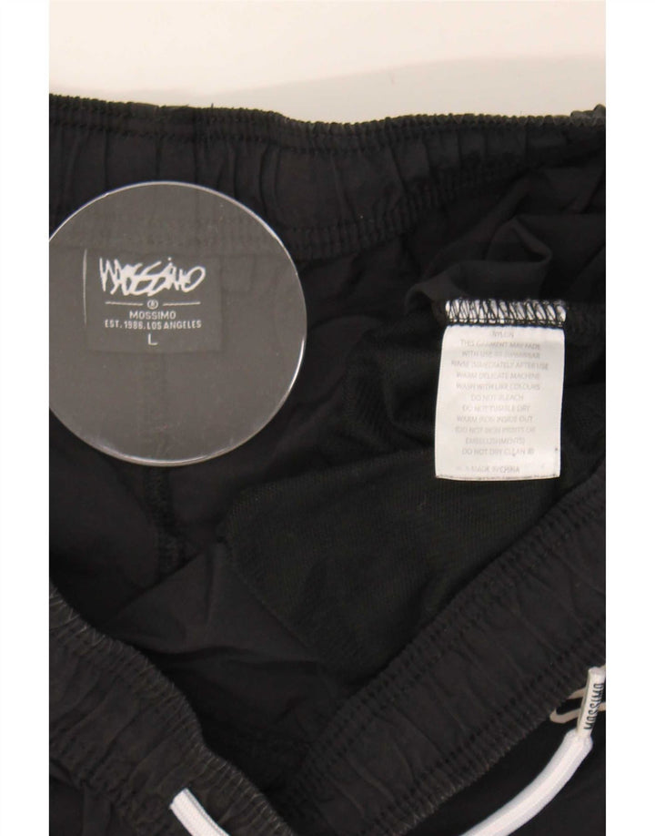 Mossimo Mens Graphic Swimming Shorts Large Black Nylon