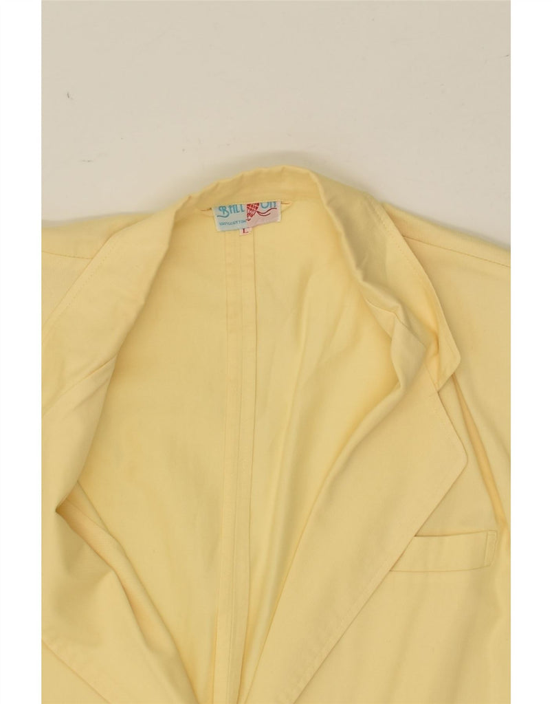 BALLOON Womens 1 Button Short Sleeve Blazer Jacket UK 14 Large Yellow | Vintage Balloon | Thrift | Second-Hand Balloon | Used Clothing | Messina Hembry 