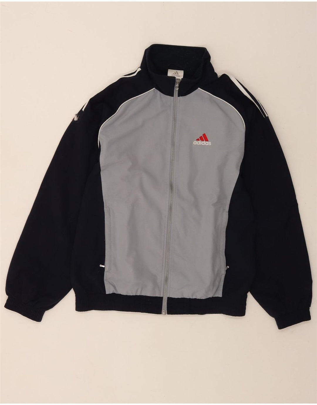 Adidas Mens Tracksuit Top Jacket UK 38/40 Medium Navy Blue Colourblock