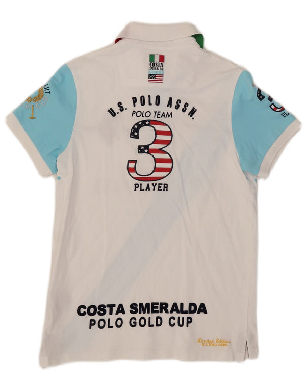 U.S. Polo Assn. Boys Graphic Polo Shirt 13-14 Years White Colourblock