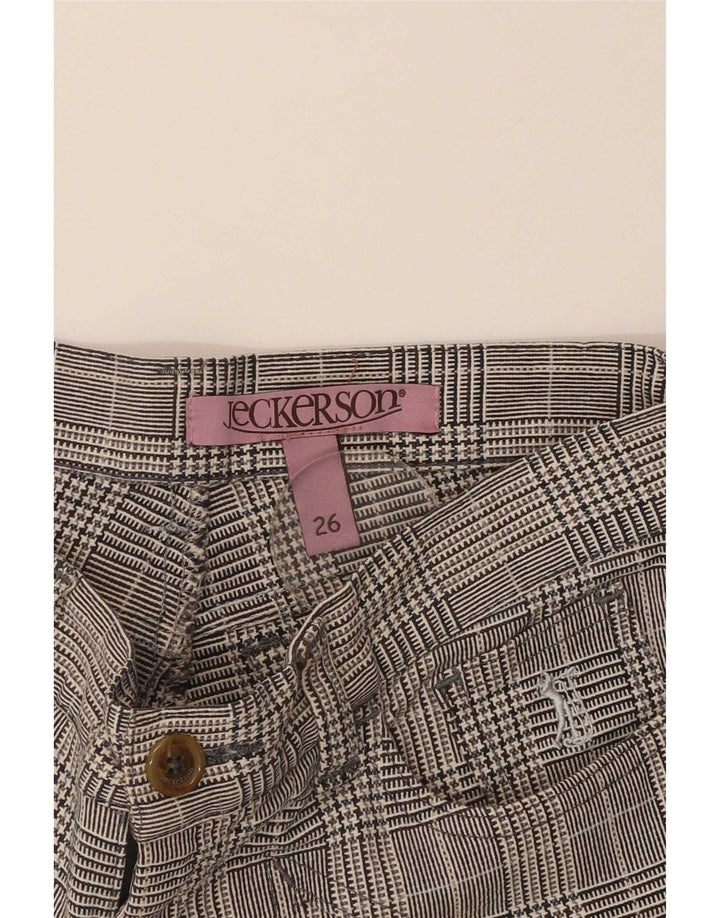 Jeckerson Womens Slim Cropped Trousers W26 L25 Grey Houndstooth
