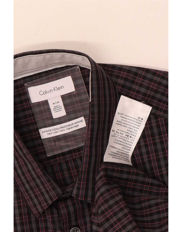 Calvin Klein Mens Shirt Medium Grey Check Cotton