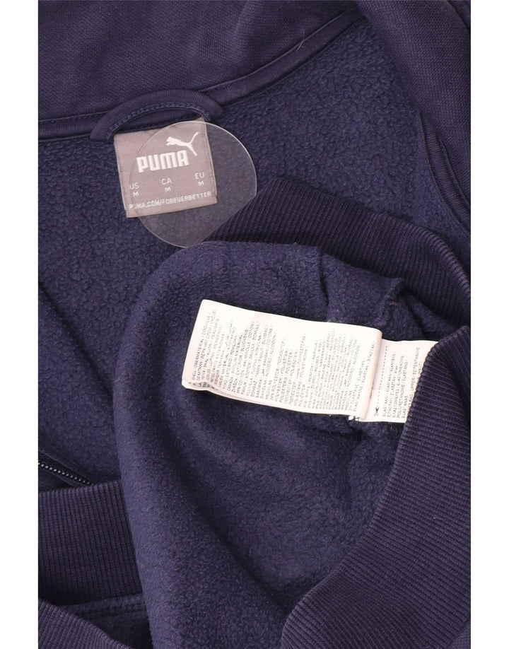 Puma Mens Tracksuit Top Jacket Medium Navy Blue Cotton