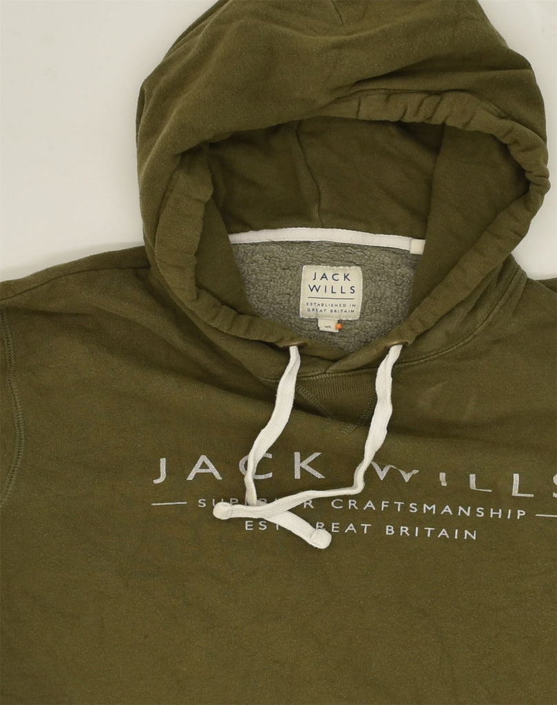 JACK WILLS Mens Hoodie Jumper XS Khaki Cotton | Vintage Jack Wills | Thrift | Second-Hand Jack Wills | Used Clothing | Messina Hembry 