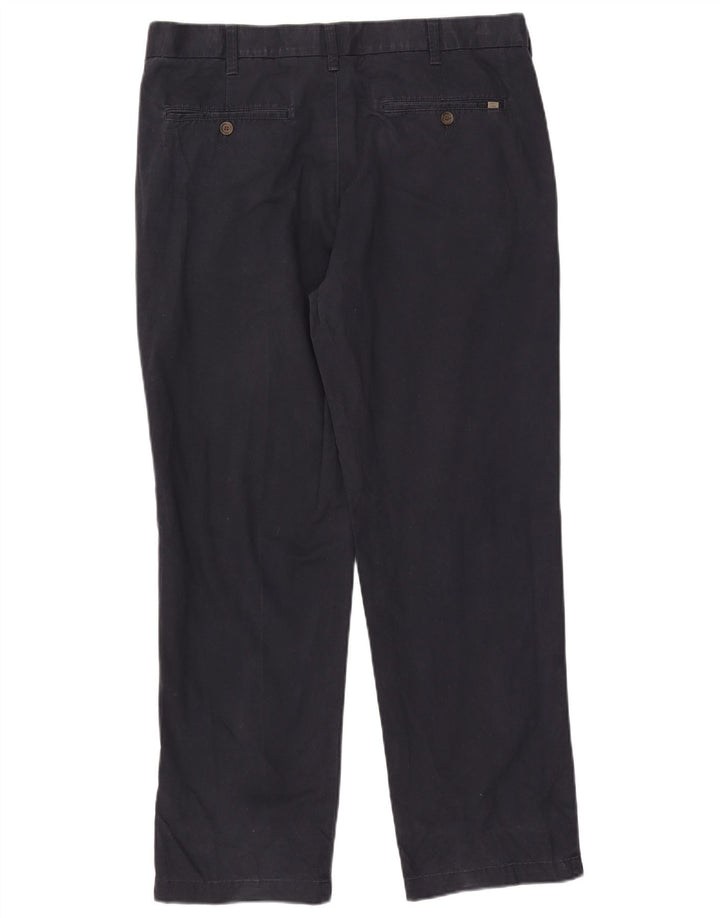 Marks & Spencer Mens Straight Regular Chino Trousers W38 L31 Navy Blue