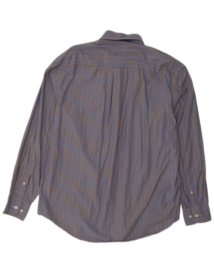 Nautica Mens Shirt Medium Blue Pinstripe Cotton