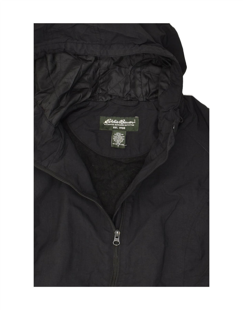 EDDIE BAUER Womens Loose Fit Hooded Windbreaker Jacket UK 10 Small Black | Vintage Eddie Bauer | Thrift | Second-Hand Eddie Bauer | Used Clothing | Messina Hembry 