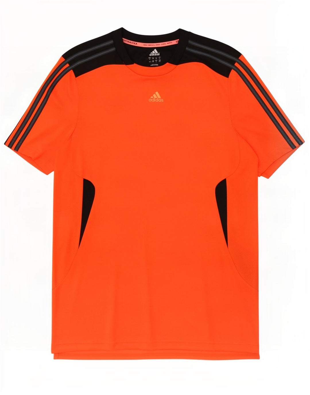 Adidas Mens Climacool T-Shirt Top Medium Orange Colourblock Polyester