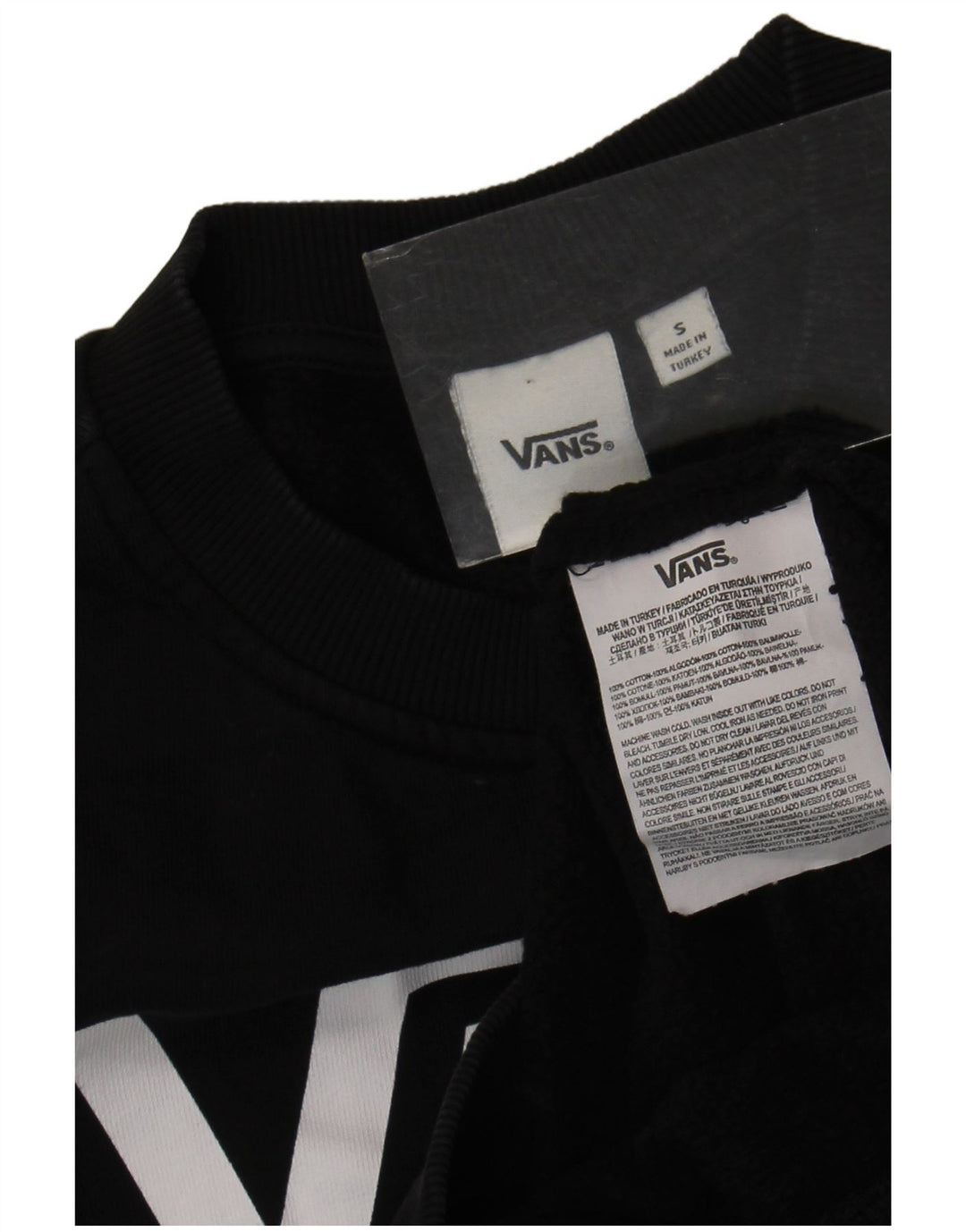 Vans Womens Graphic Sweatshirt Jumper UK 10 Small Black Cotton
