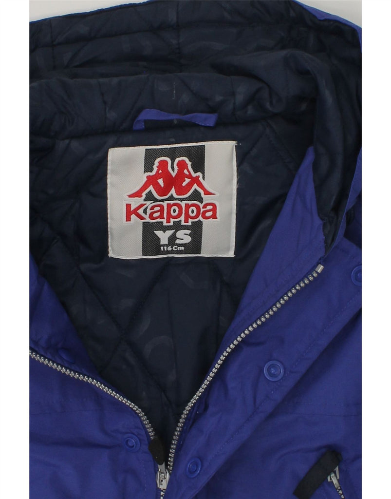 KAPPA Boys Hooded Windbreaker Jacket 6-7 Years Small Blue Nylon | Vintage Kappa | Thrift | Second-Hand Kappa | Used Clothing | Messina Hembry 