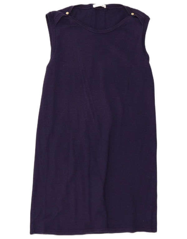 Lacoste Womens Sleeveless T-Shirt Dress Size 44 Large Navy Blue