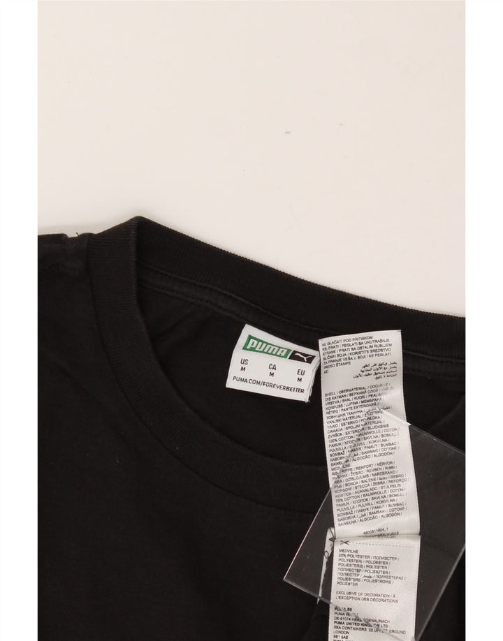 PUMA Womens Graphic T-Shirt Top UK 14 Medium Black Cotton Vintage Puma and Second-Hand Puma from Messina Hembry 