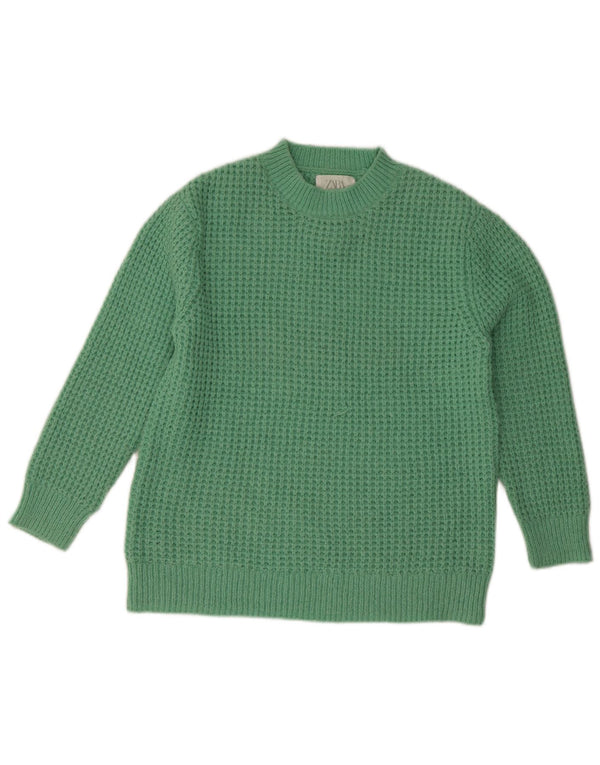 Zara Girls Crew Neck Jumper Sweater 11-12 Years Green