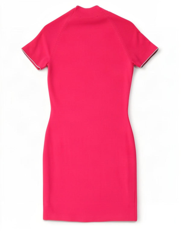 Zara Womens Bodycon Dress UK 10 Small Pink Viscose