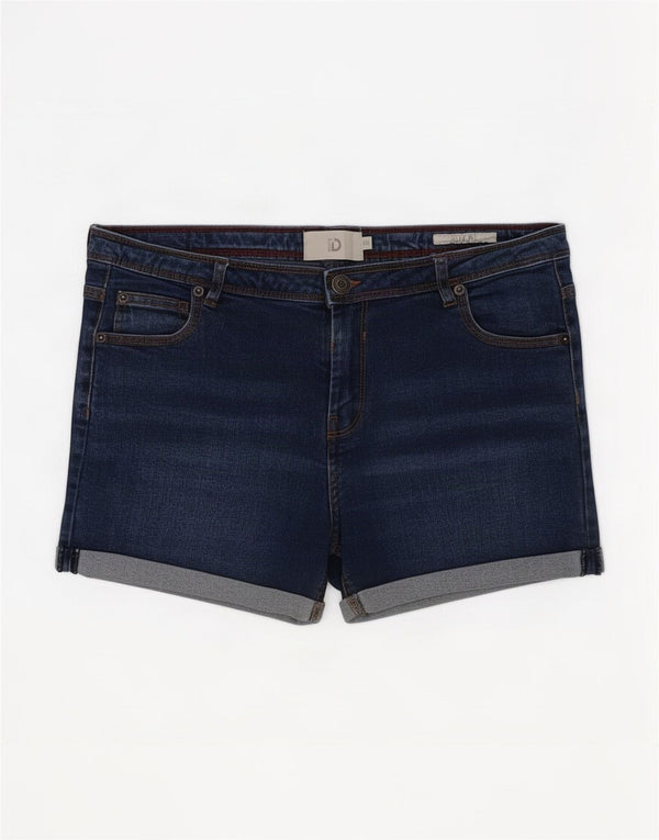 Dack's Womens Slim Fit Denim Shorts IT 46 Large W32 Navy Blue Cotton