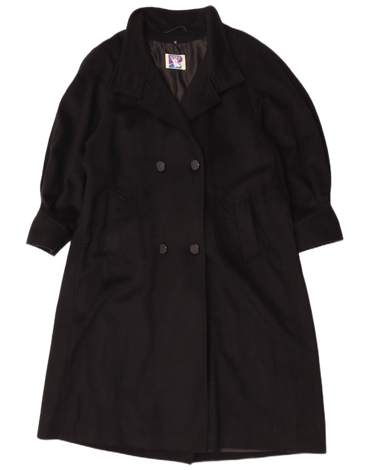 Yessica Womens Double Breasted Coat UK 20 2XL Black Wool