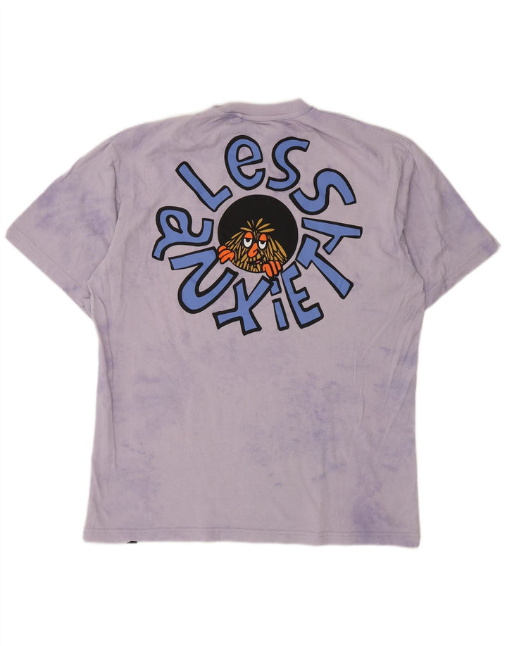 Pull & Bear Mens Graphic T-Shirt Top Medium Purple Tie Dye
