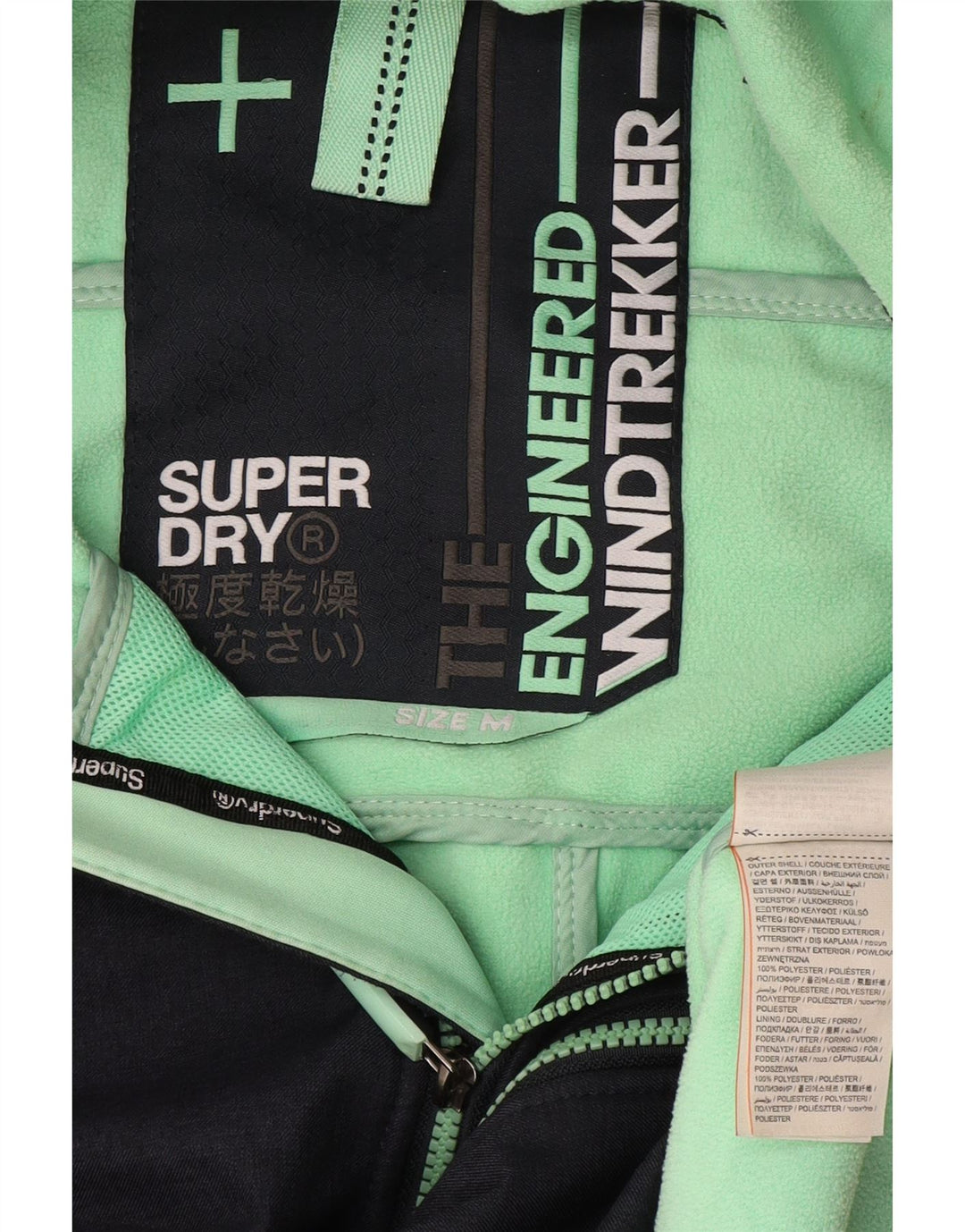 Superdry Mens Windtrekker Hooded Windbreaker Jacket UK 38 Medium Navy Blue