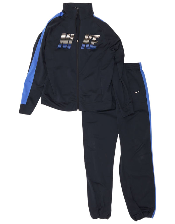 Nike Boys Graphic Full Tracksuit 13-14 Years XL Navy Blue Colourblock