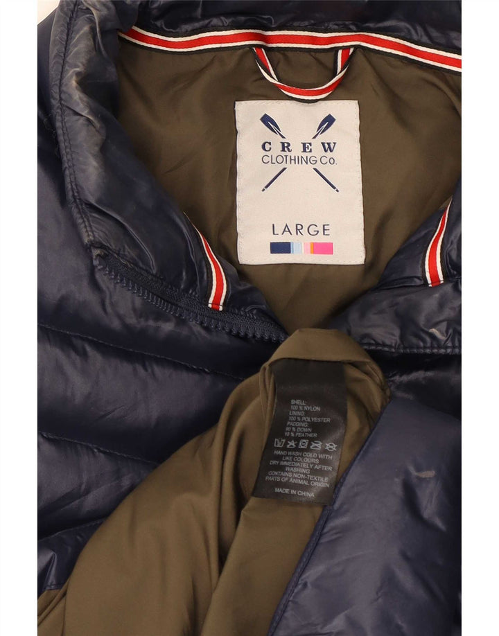 Crew Clothing Womens Padded Jacket UK 16 Large Navy Blue Nylon
