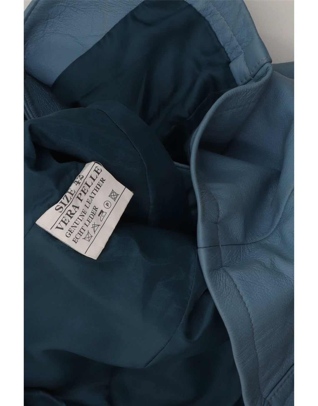 Vintage Womens Leather Shirt IT 42 Medium Blue