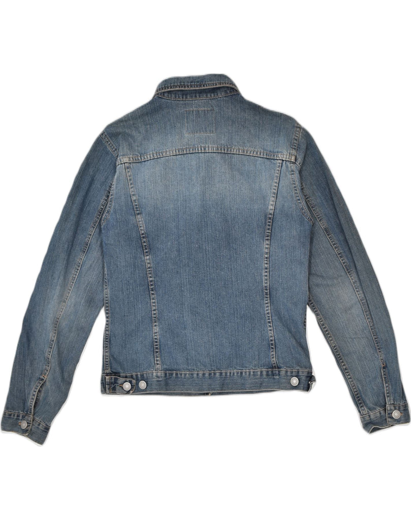 SISLEY Womens Denim Jacket UK 12 Medium Blue Cotton | Vintage | Thrift | Second-Hand | Used Clothing | Messina Hembry 