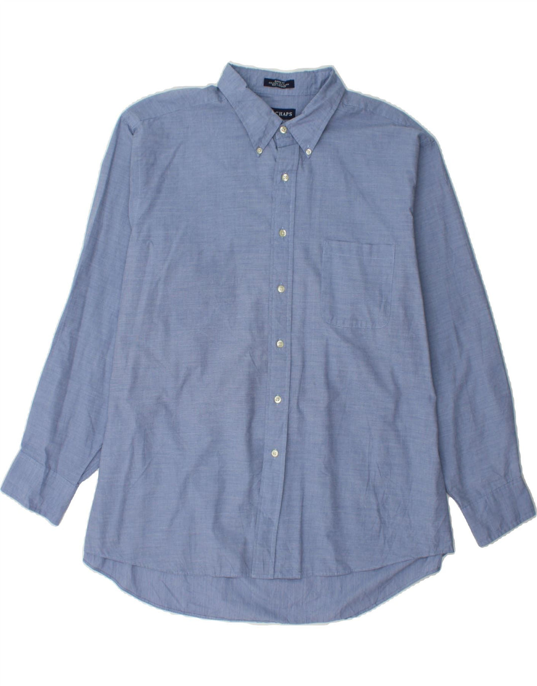 CHAPS Mens Wrinkle Free Classic Fit Shirt Size 18 1/2 2XL Blue Check Vintage Chaps and Second-Hand Chaps from Messina Hembry 