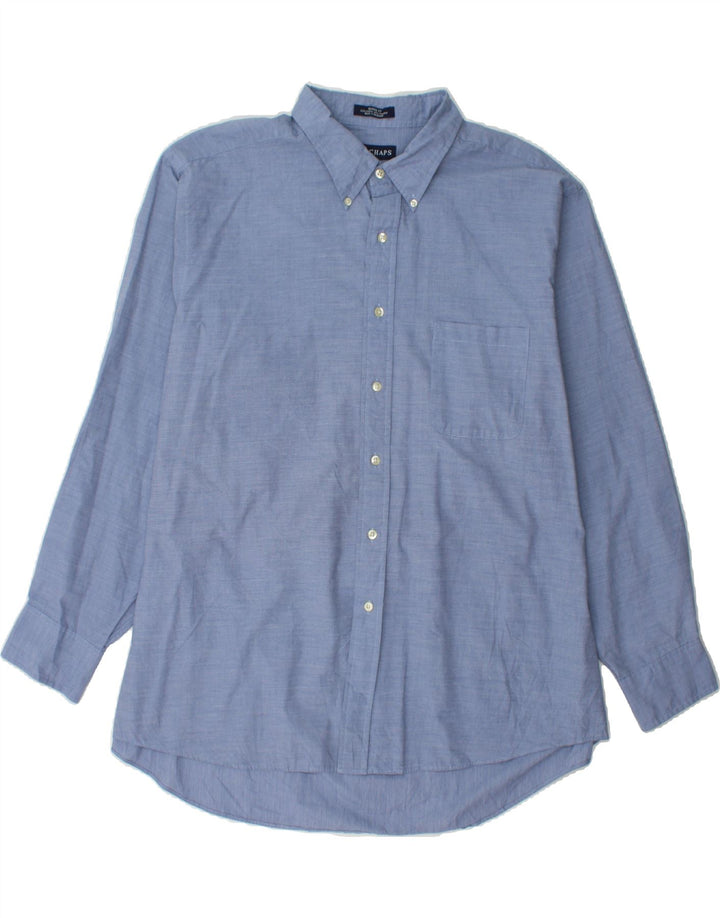 CHAPS Mens Wrinkle Free Classic Fit Shirt Size 18 1/2 2XL Blue Check Vintage Chaps and Second-Hand Chaps from Messina Hembry 