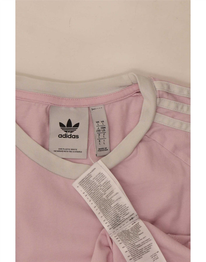 Adidas Mens T-Shirt Top Large Pink Cotton