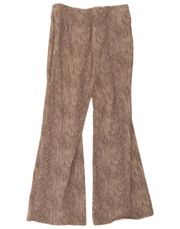 Topshop Womens Casual Trousers UK 12 Medium W28 L30 Beige Animal Print