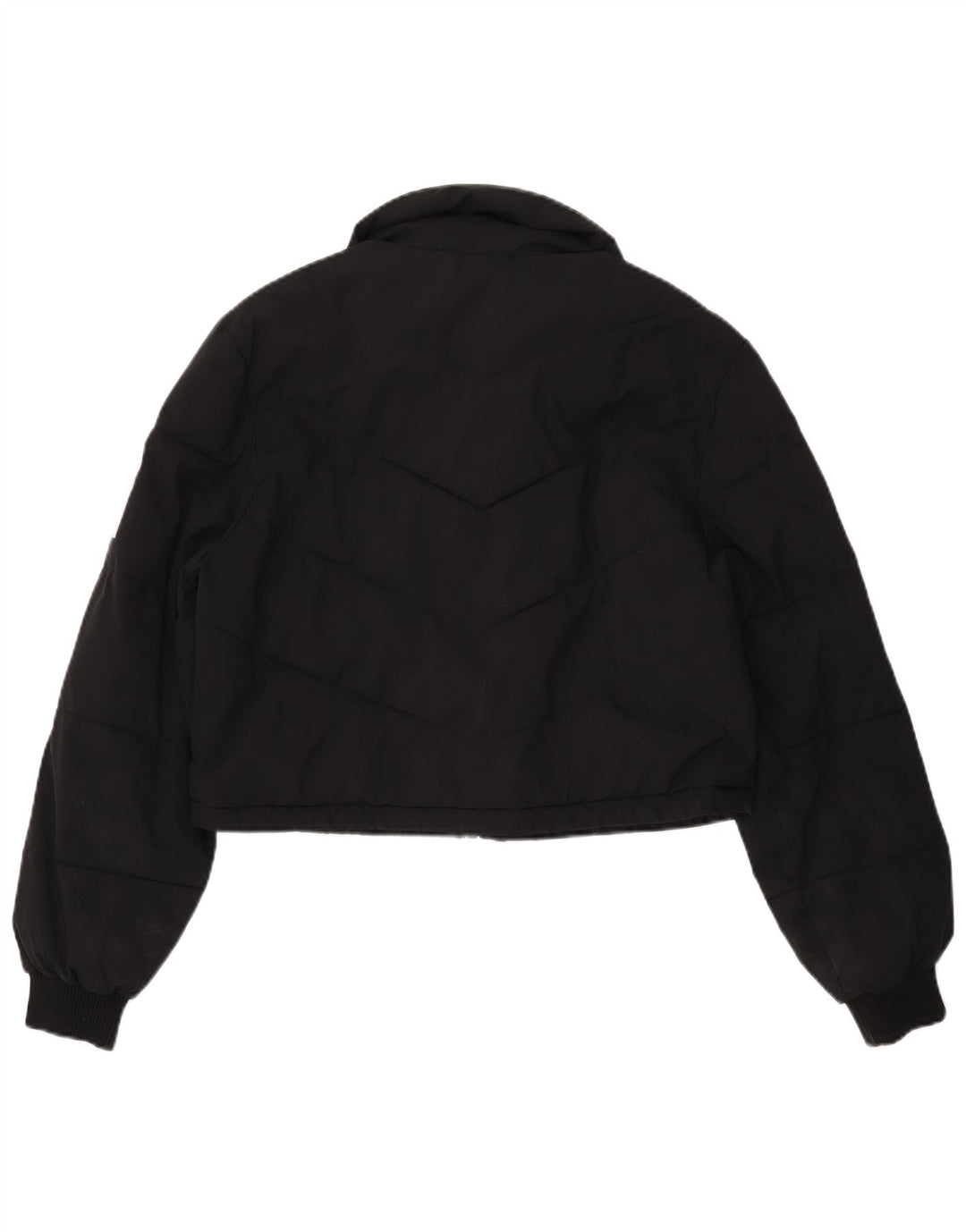 TRUE RELIGION Womens Crop Padded Jacket UK 16 Large Black Polyester