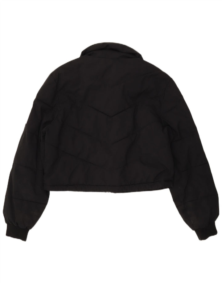 TRUE RELIGION Womens Crop Padded Jacket UK 16 Large Black Polyester