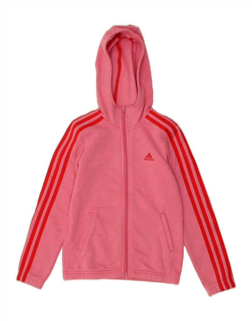 ADIDAS Girls Graphic Zip Hoodie Sweater 11-12 Years Pink | Vintage Adidas | Thrift | Second-Hand Adidas | Used Clothing | Messina Hembry 