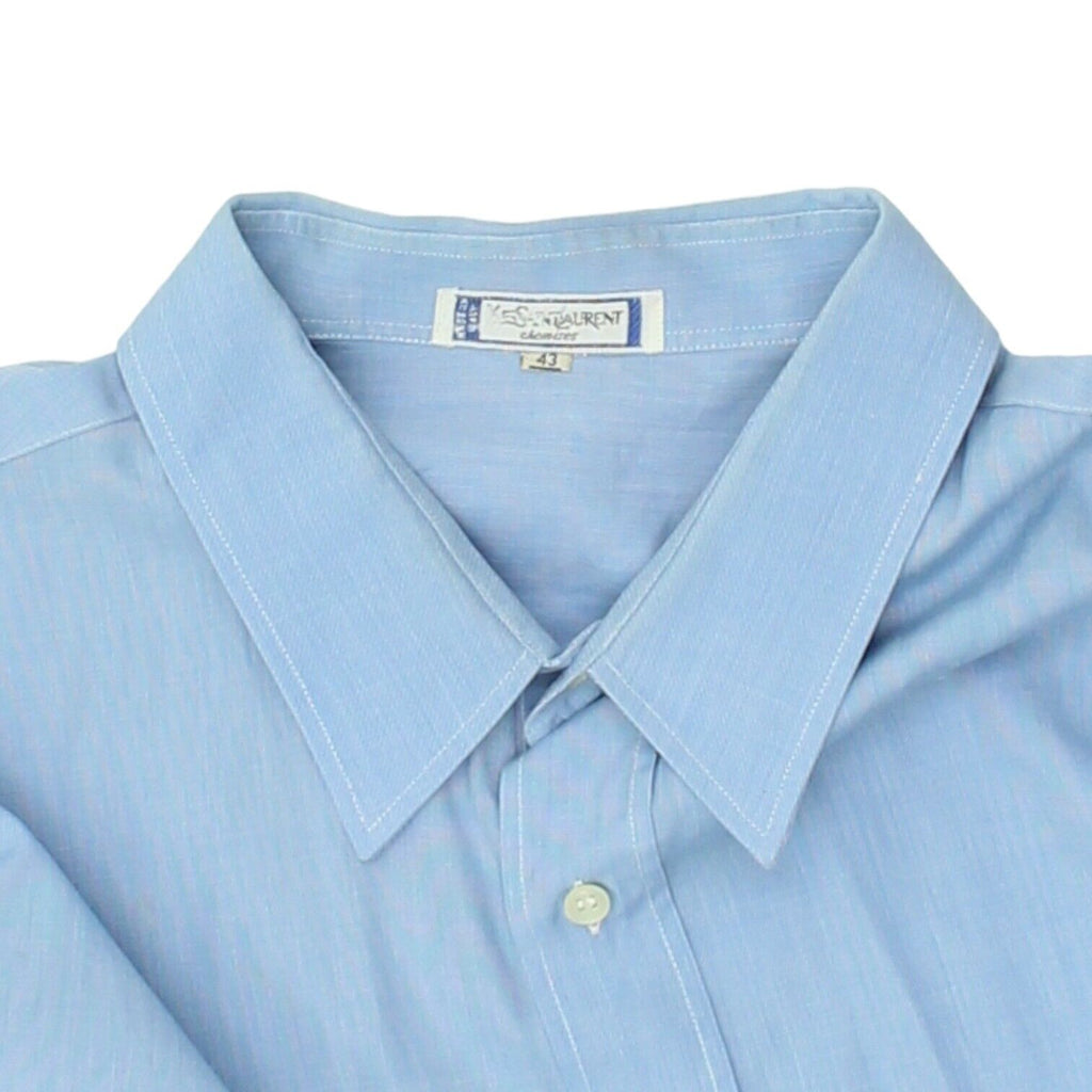 Yves Saint Laurent Mens Blue Button Up Shirt | Vintage High End Designer VTG | Vintage Messina Hembry | Thrift | Second-Hand Messina Hembry | Used Clothing | Messina Hembry 