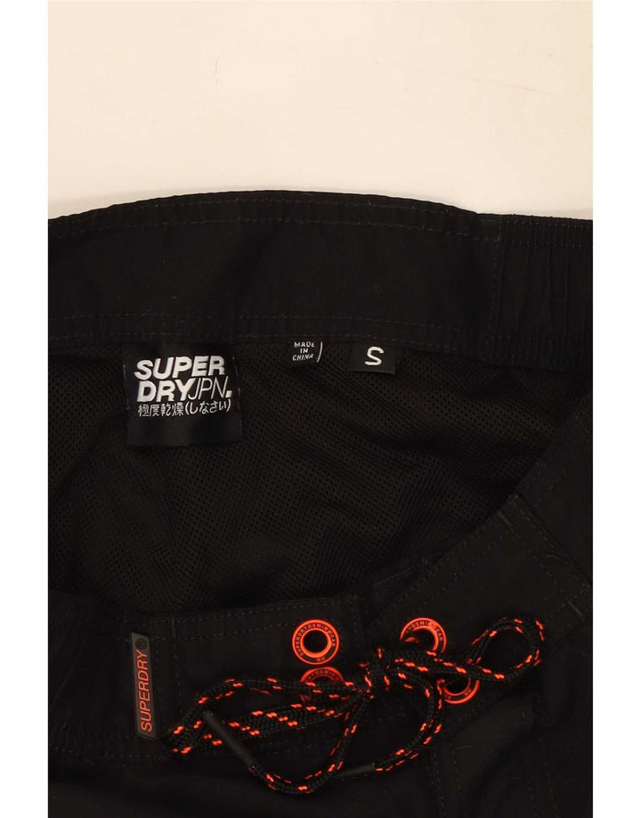 Superdry Mens Graphic Swimming Shorts Small Black Polyester