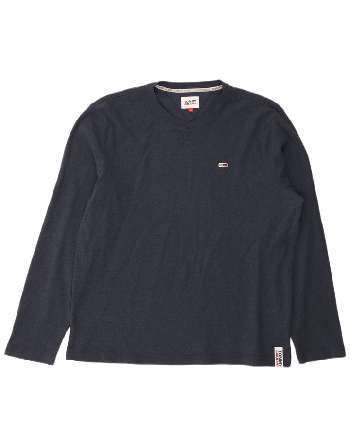 Tommy Hilfiger Mens Top Long Sleeve XL Navy Blue Cotton
