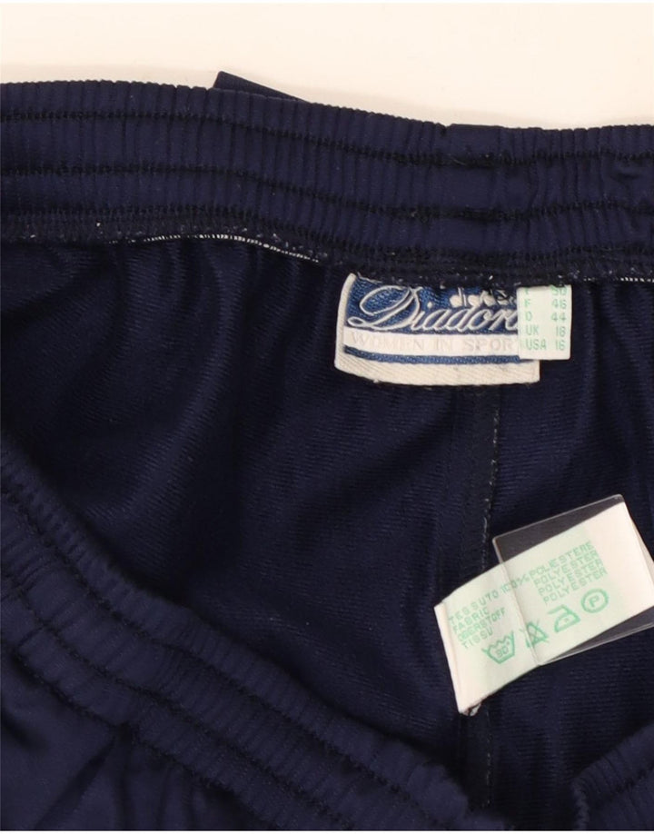 Diadora Womens Graphic Tracksuit Trousers UK 18 XL Navy Blue Polyester