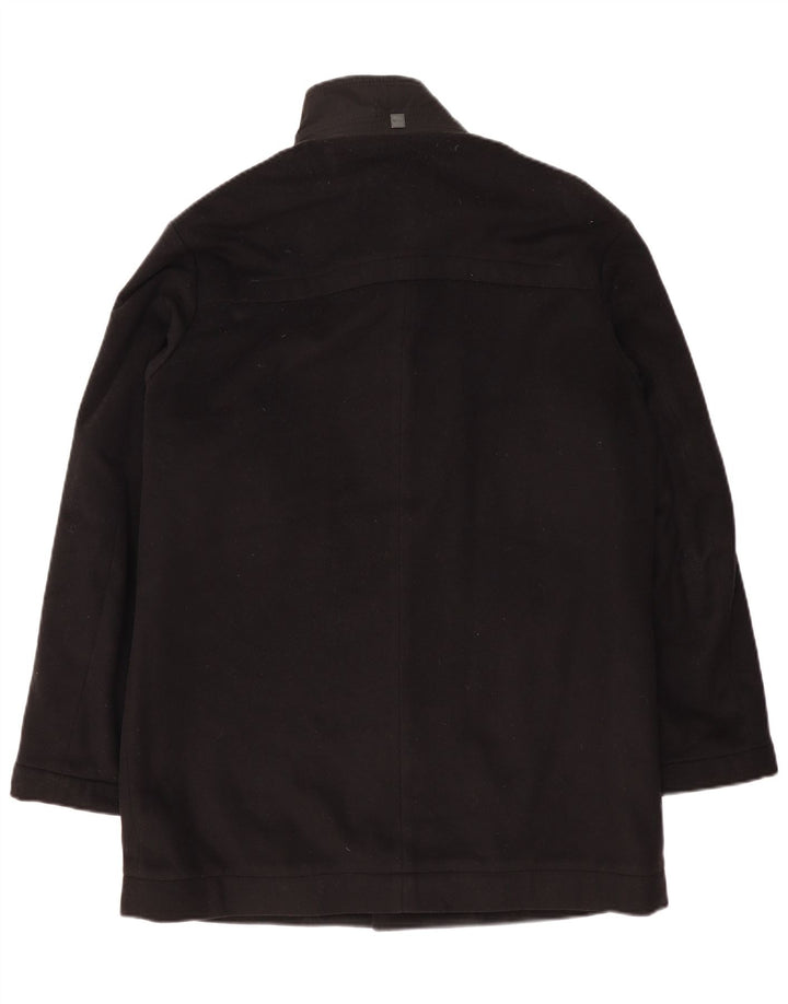 Hugo Boss Mens Overcoat EU 48 Medium Black Wool