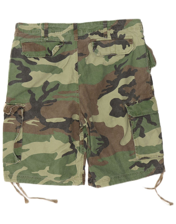 MIL-TEC Mens Cargo Shorts XL W38  Green Camouflage Cotton