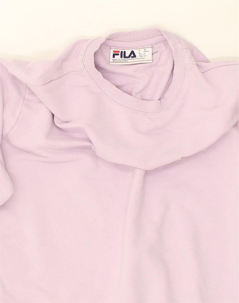 FILA Womens Sweatshirt Jumper UK 10 Small Pink Cotton | Vintage Fila | Thrift | Second-Hand Fila | Used Clothing | Messina Hembry 