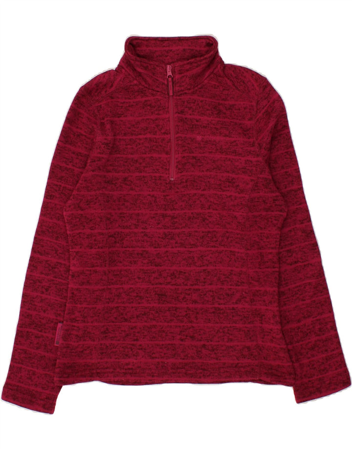 MOUNTAIN WAREHOUSE Womens Zip Neck Sweatshirt Jumper UK 10 Small Maroon Vintage Mountain Warehouse and Second-Hand Mountain Warehouse from Messina Hembry 