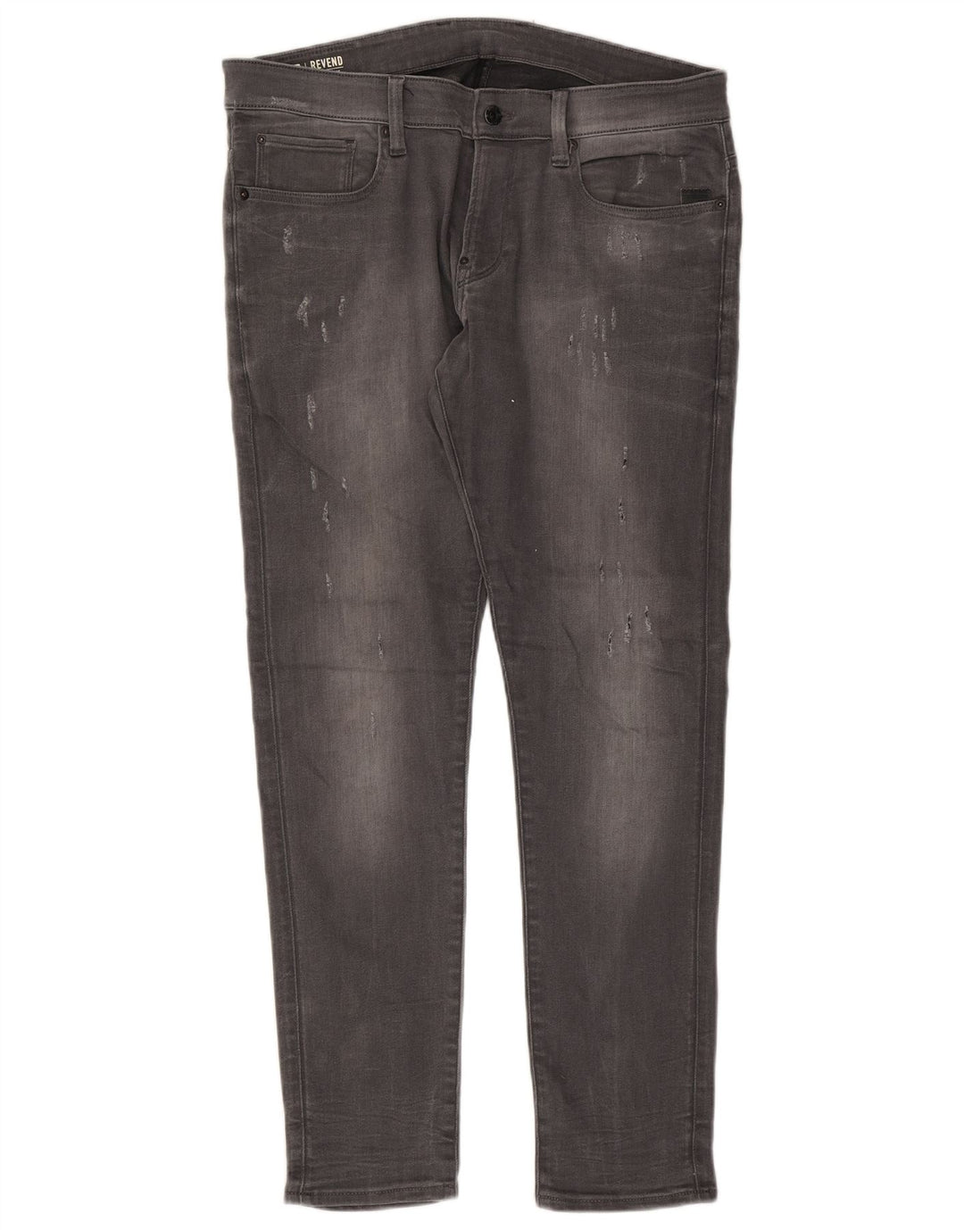 G-Star Mens Distressed Super Slim Jeans W36 L32 Grey Cotton