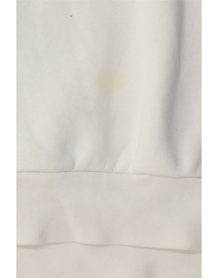 ADIDAS Mens Hoodie Jumper Small White Cotton